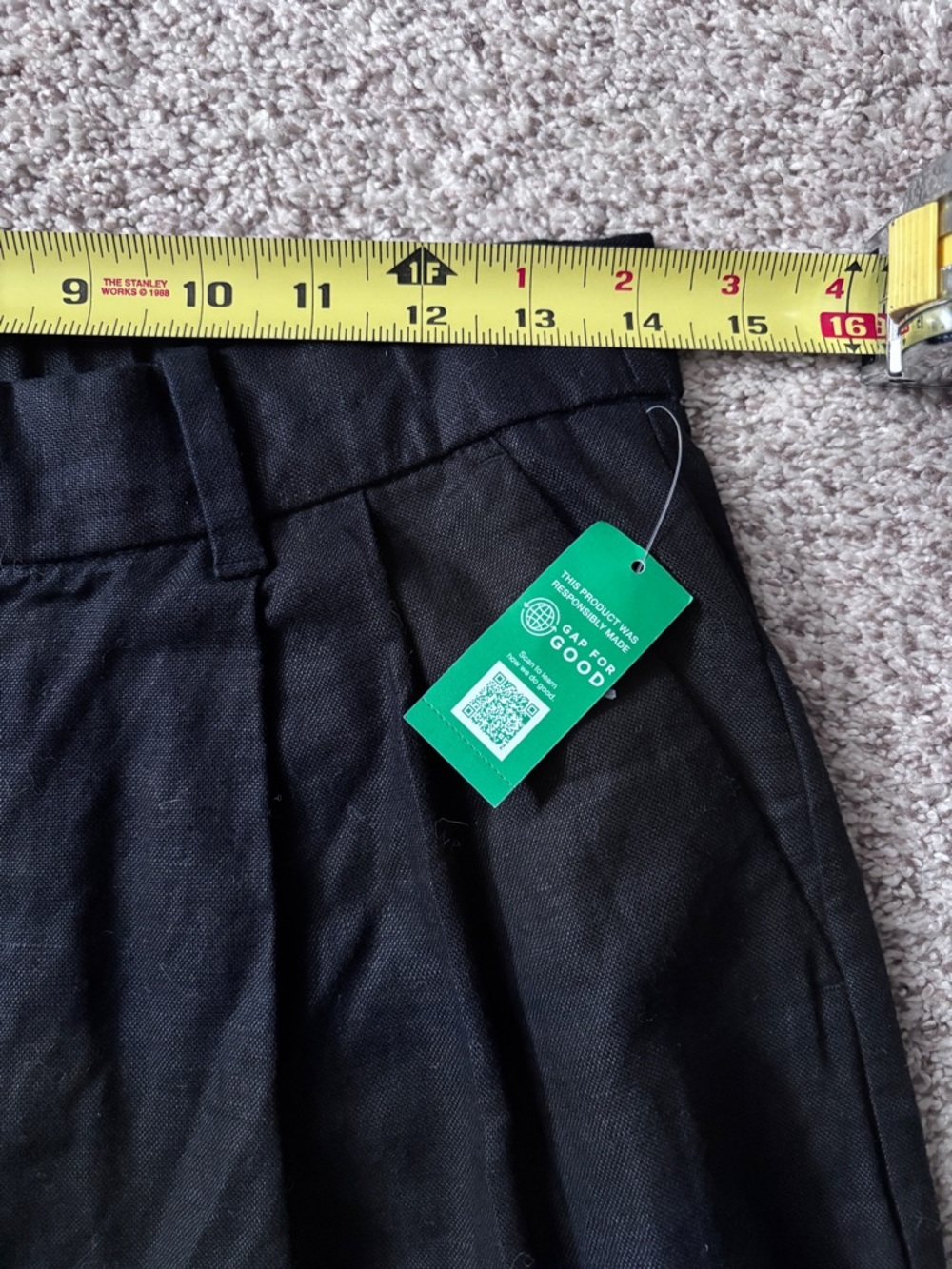 NEW GAP  Black 365 High Rise Pleated Trousers Wide Leg Pants 90's Size 4 - Picture 9 of 11